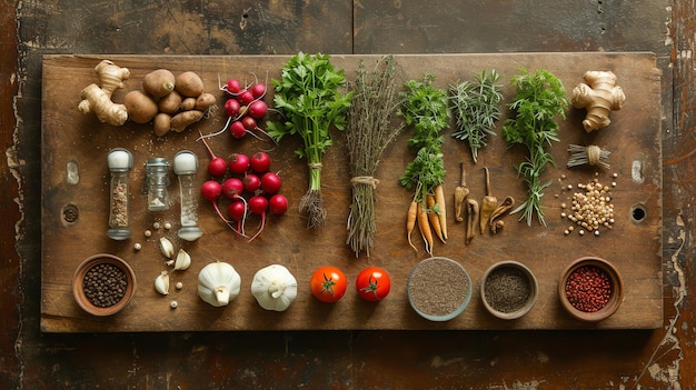 Składniki i przyprawy na blacie