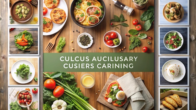 Rozłożone potrawy do planu kulinarnego